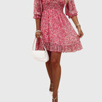 | Floral Puff Sleeve Dress