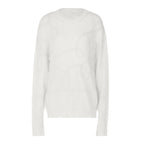 Crewneck long sleeve knitted abstract pattern top  | Festival Outfits Women