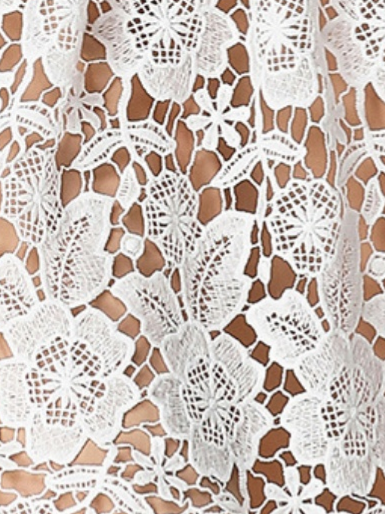 Hollow-out Water-soluble Lace Midi Dress