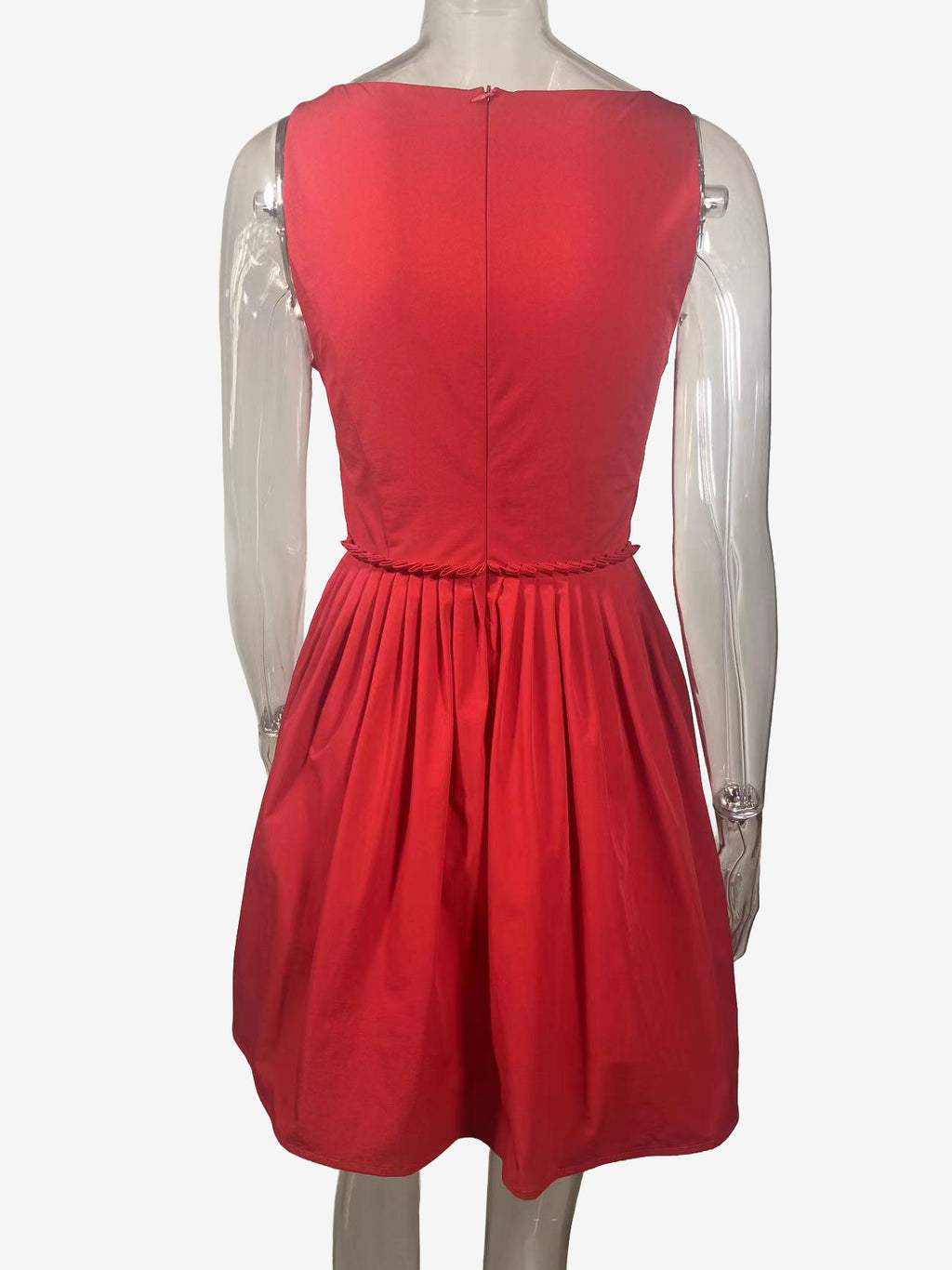 Square Neck Corset Waist V Shape Ruched Pleated Mini Dress For Women 2026