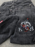Hip Hop Trendy Brand Print Boyfriend Jeans