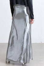 Silver Satin Reflective Skirt