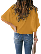 Chiffon Loose V-neck Casual T-shirt