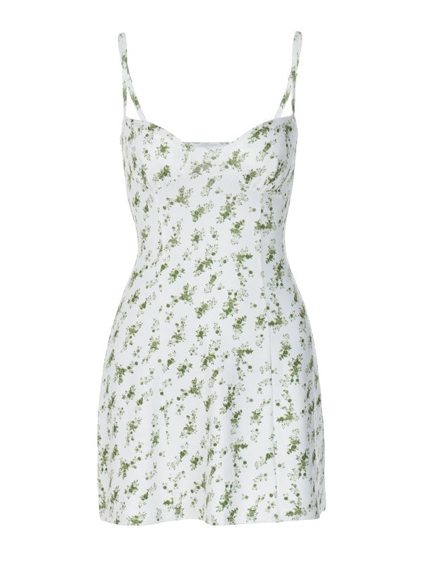 Floral Print Mini Dress With Spaghetti Straps