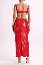 Sleeveless Open Back Sequin Bodycon Maxi Party Dress