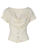 Draped Collar Buttons Slim-fit Jacket T-shirts