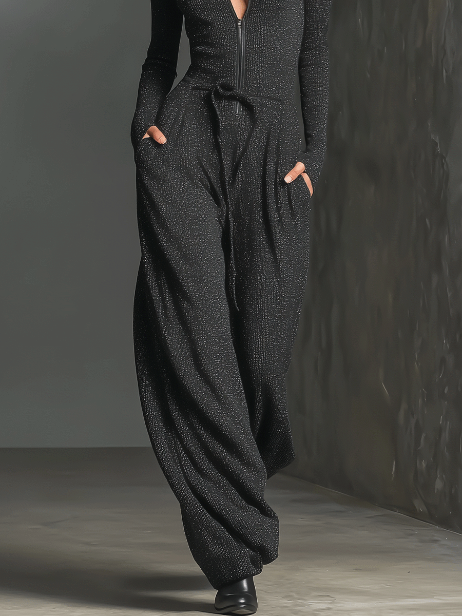| Elegant Zipper Jumpsuit