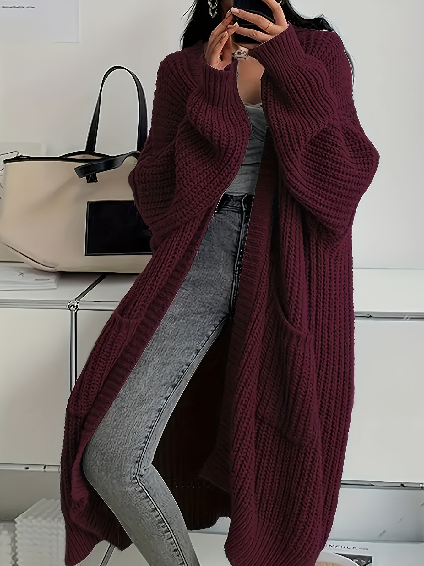 | Longline Cardigan in Cozy Material