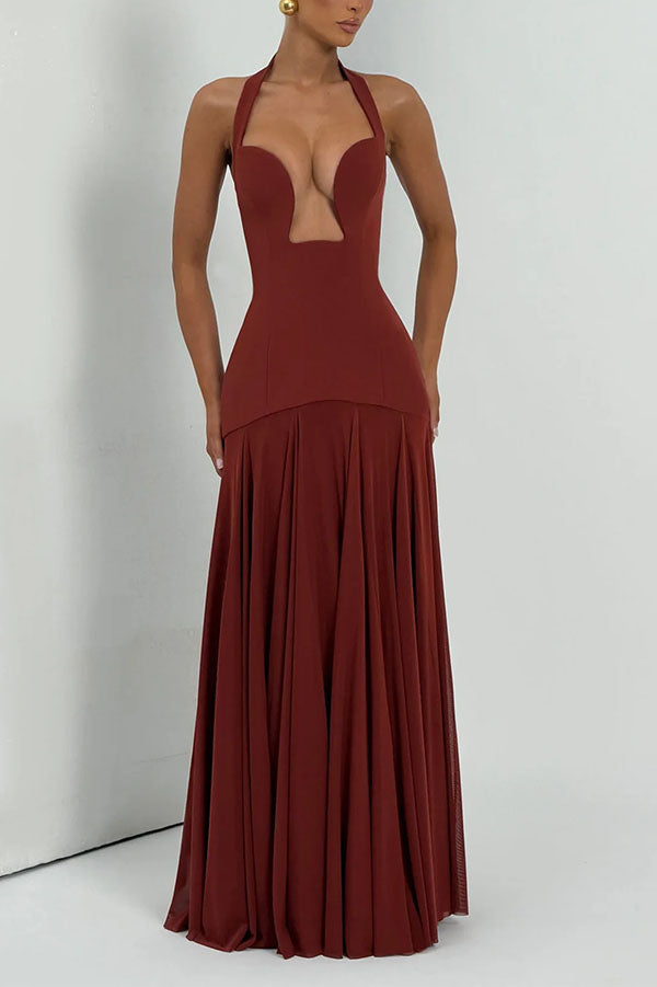 Seraphina Deep V Maxi Dress