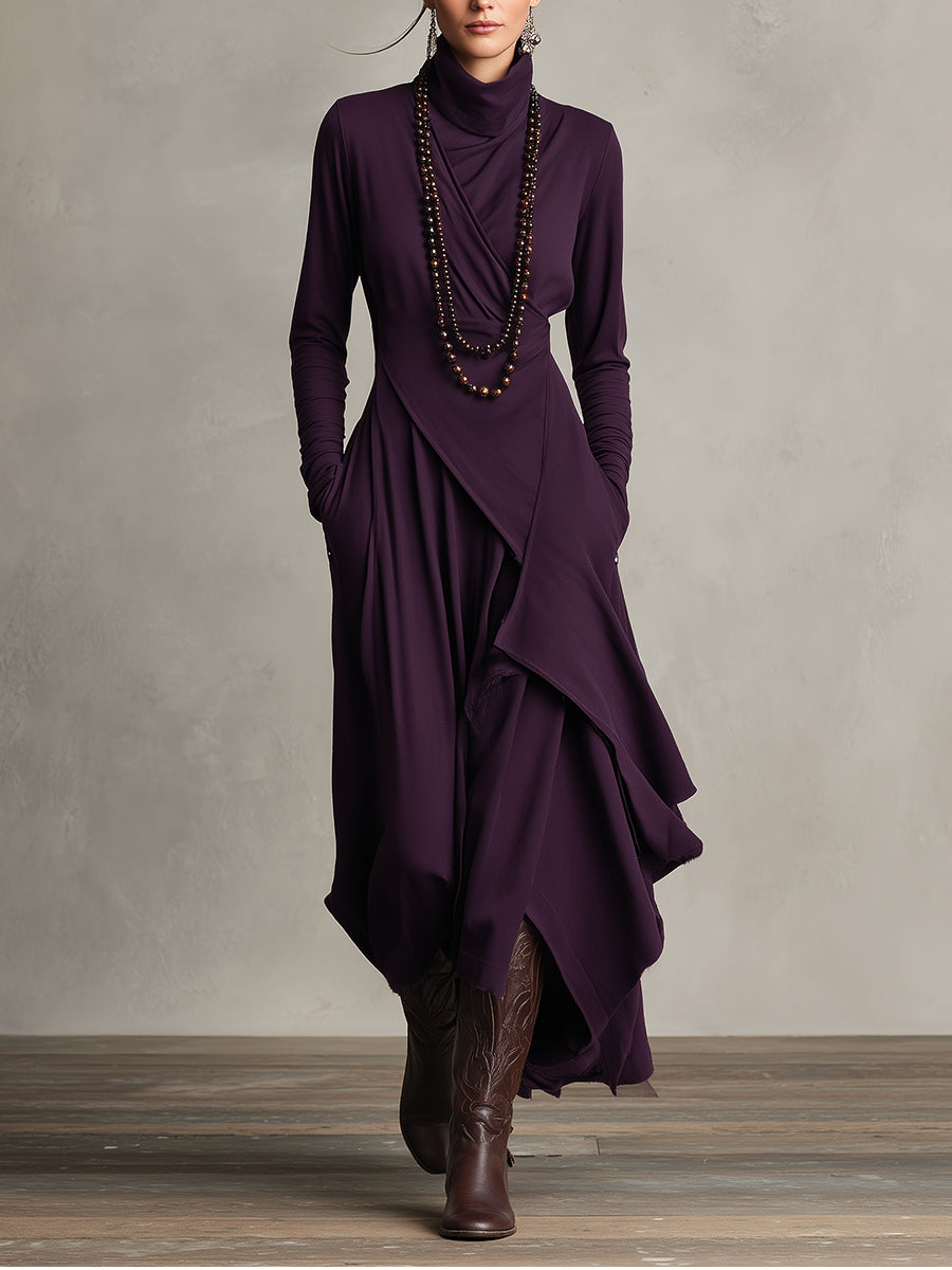 | Stretch Turtleneck Maxi Dress