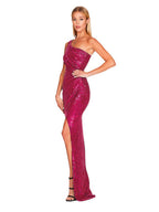 One-shoulder Tie-up Pleated Sweet And Spicy Sequined Dress