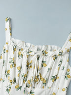 Floral Printed Camisoles High Waist Slit Maxi Dresses