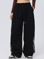 Vintage Wings Print Loose Sweatpants