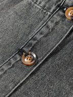 Hortensia Elevated Denim Overall Dress with Wide Straps and Buttons Chic Silhouette Collection