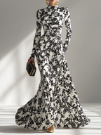 | Black and White Wrap Dress