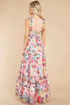 Delilah Floral Square Neck Wide Strap Maxi Dress