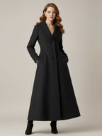 Full Length Woolen Coat With Shawl Collar For Women 2026