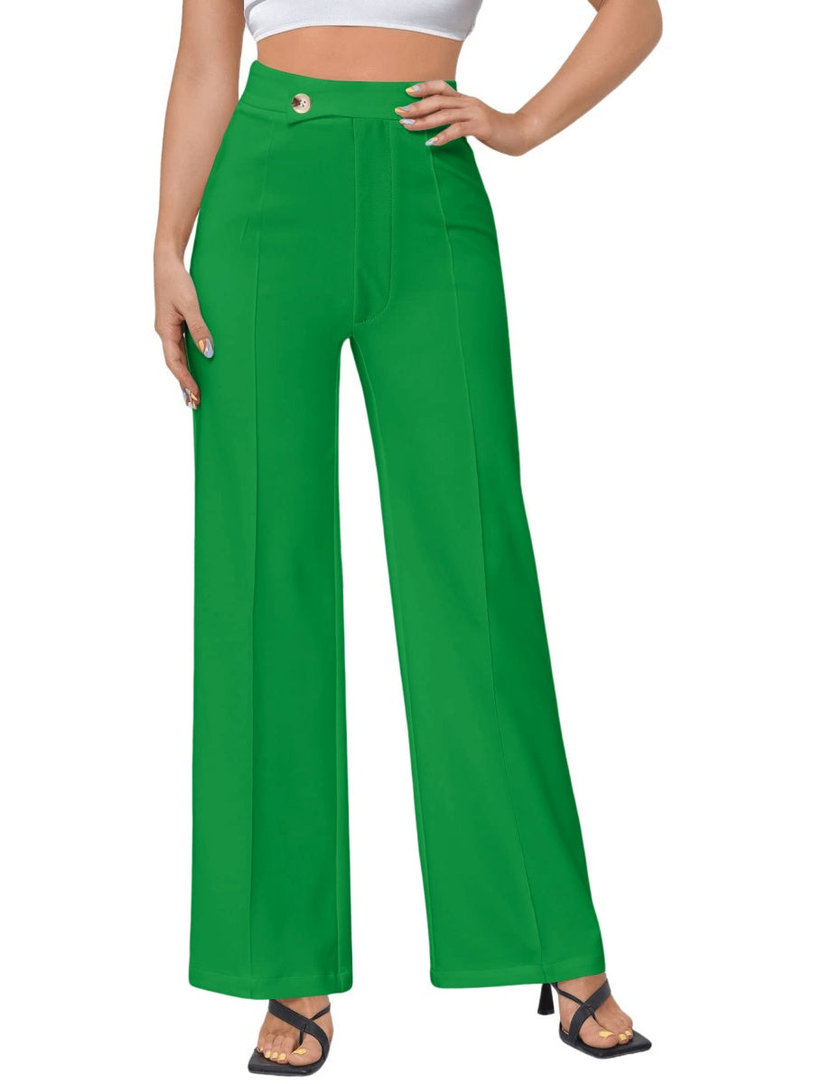 Mildly Spicy High Waist Buttons Wide-leg Pants Pants