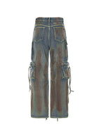 Vintage Tie Dye Multi Pocket Cargo Jeans