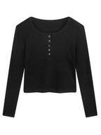 Solid color Long sleeves Tee