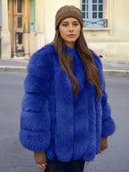 Plush Faux Fur Coat Crew Neck Winter Eco-friendly Fur Jacket For Women 2026