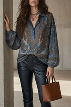 Paisley Jacquard Marble Satin Shirt