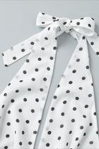 Sexy Polka Dot Halter Tie Top Low Rise Skirt Set
