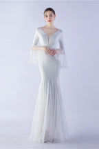 Sequin Ruffled Mesh Party Dress