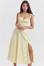 Side Slit Spaghetti Strap Romantic Prom Dress