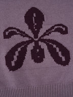 Flower Vintage Round Neck Knitted Sweater
