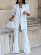 Casual Suit Wide-leg Trousers Suit 2-piece Sets
