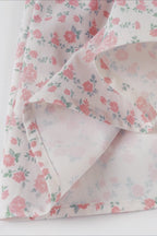 Sweet Floral V Neck  Backless Crop Top