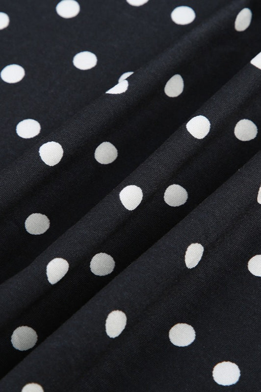 Black Polka Dot Mesh A-Line Mini Dress