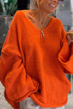 | Patchwork knitted sweater, V-neck, long sleeves
