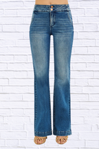 RISEN Full Size Tummy Control High Rise Bootcut Jeans with Double Button Waistband Plus Size