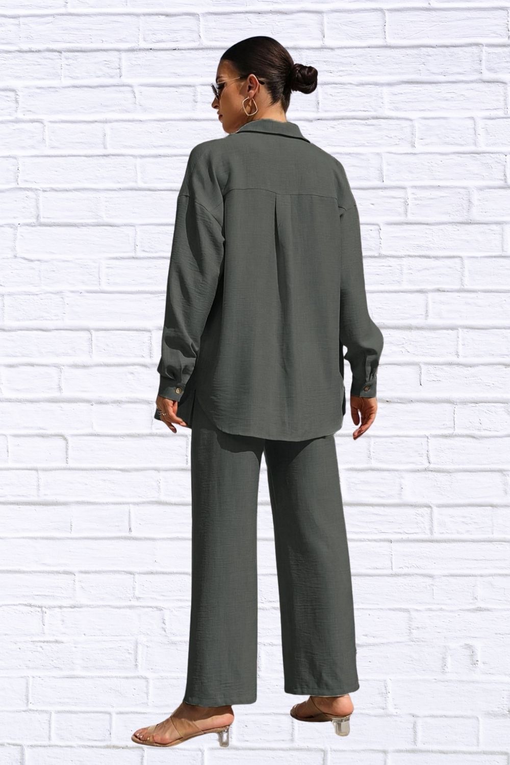 Button Up Shirt & Pants Set | Women__ Matching Outfit