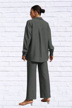 Button Up Shirt & Pants Set | Women__ Matching Outfit