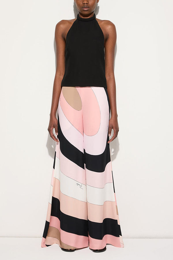 Unique Printed Sexy Backless Casual Wide Leg Jumpsuit