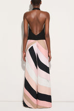 Unique Printed Sexy Backless Casual Wide Leg Jumpsuit