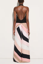 Unique Printed Sexy Backless Casual Wide Leg Jumpsuit