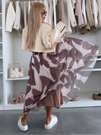 Abstract Flow Pleated Skirt