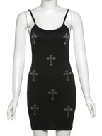 Cross Backless Camisoles Mini&Short Dresses