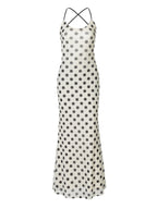 Polka Dots Sleeveless Slim-fit Maxi Dresses