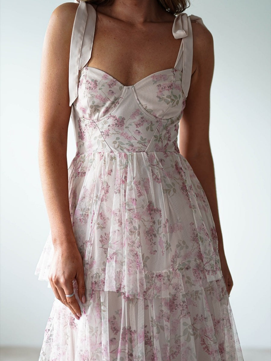 Camisoles Backless Cake Skirt Pink Formal Dress Maxi Dresses