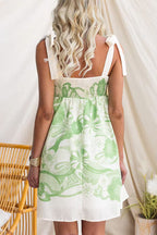 Bow Shoulder Floral Print Mini Cami Dress