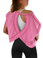 Backless Yoga Relaxed And Casual T-shirts