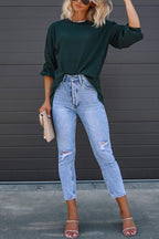 High Rise Distressed Ripped Skinny Jeans