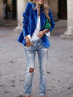 Velvet Single Breasted Blazer
