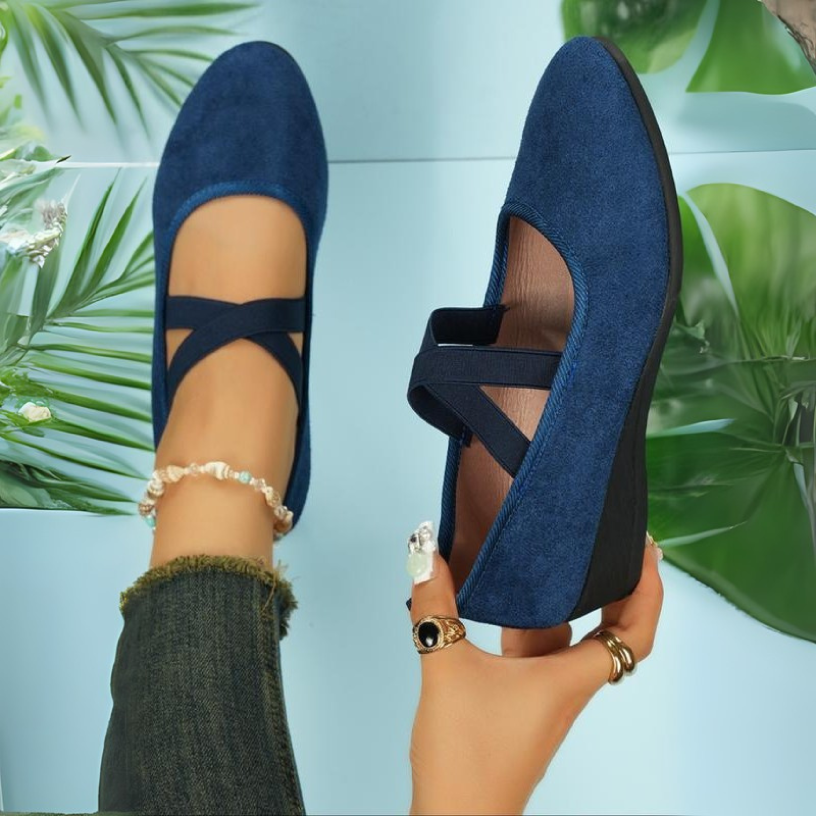 | Comfy Closed Wedge Slip-On Shoes
