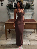 Pleated Bandage Slim-fit Hip-hugging Sexy Maxi Dresses